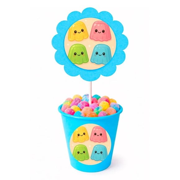 Centro de Mesa Flor Personalizado Gelatinas