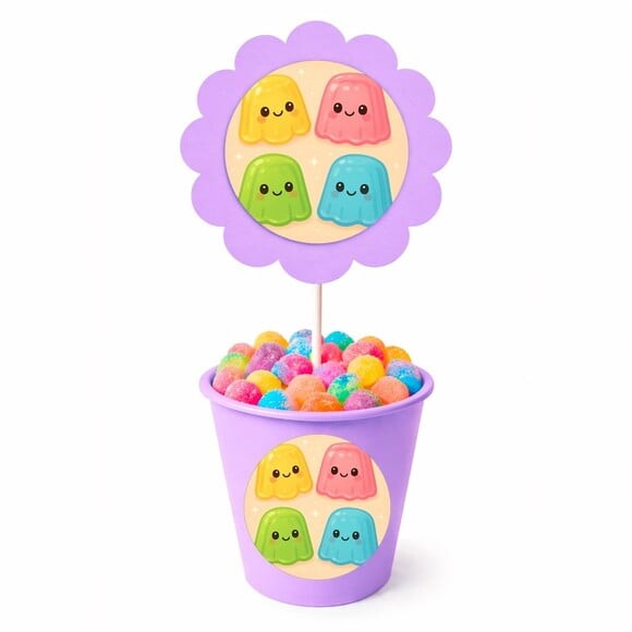 Centro de Mesa Flor Personalizado Gelatinas