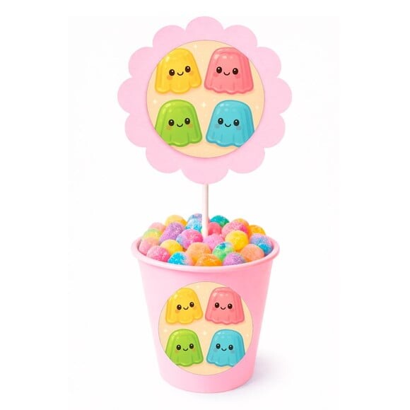 Centro de Mesa Flor Personalizado Gelatinas