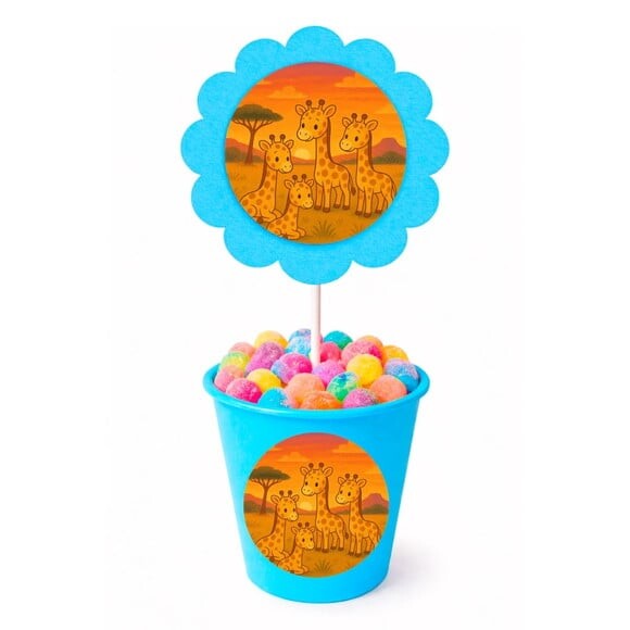 Centro de Mesa Flor Personalizado Girafinhas