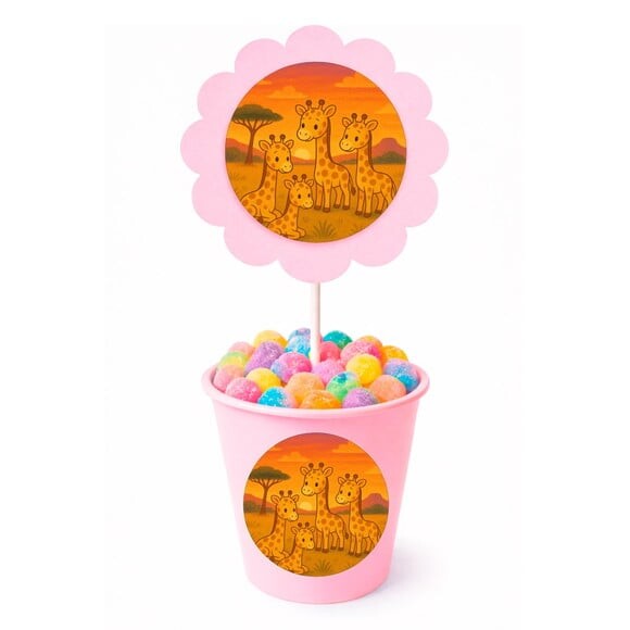 Centro de Mesa Flor Personalizado Girafinhas