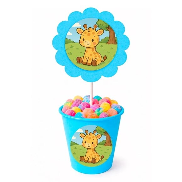 Centro de Mesa Flor Personalizado Girafinha Baby