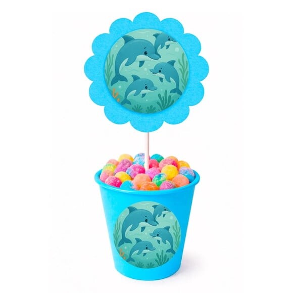 Centro de Mesa Flor Personalizado Golfinhos