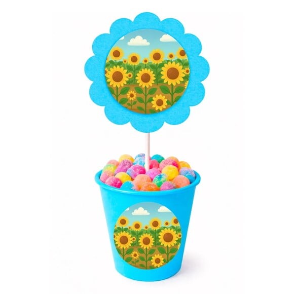 Centro de Mesa Flor Personalizado Girassóis