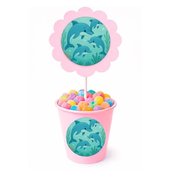 Centro de Mesa Flor Personalizado Golfinhos