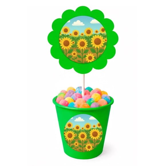Centro de Mesa Flor Personalizado Girassóis