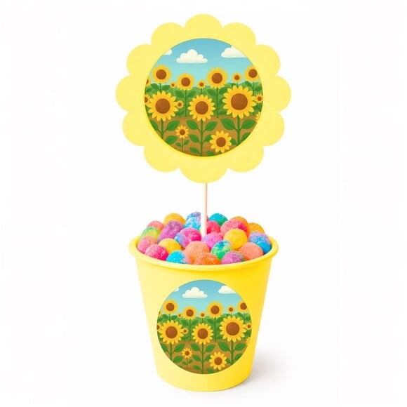 Centro de Mesa Flor Personalizado Girassóis
