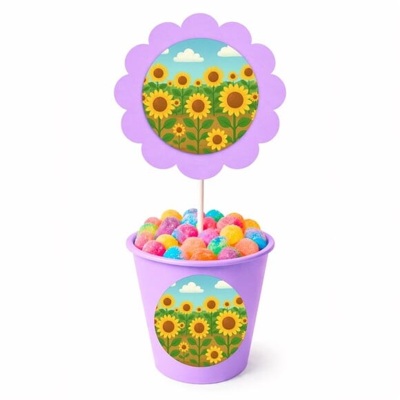 Centro de Mesa Flor Personalizado Girassóis