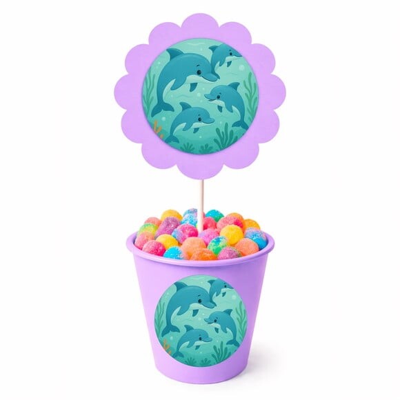 Centro de Mesa Flor Personalizado Golfinhos