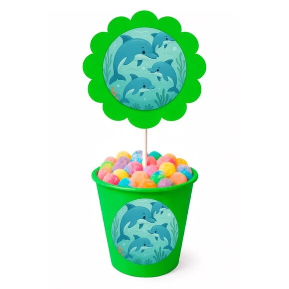 Centro de Mesa Flor Personalizado Golfinhos