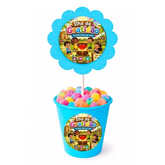 Centro de Mesa Flor Personalizado Ilha da Gratidão