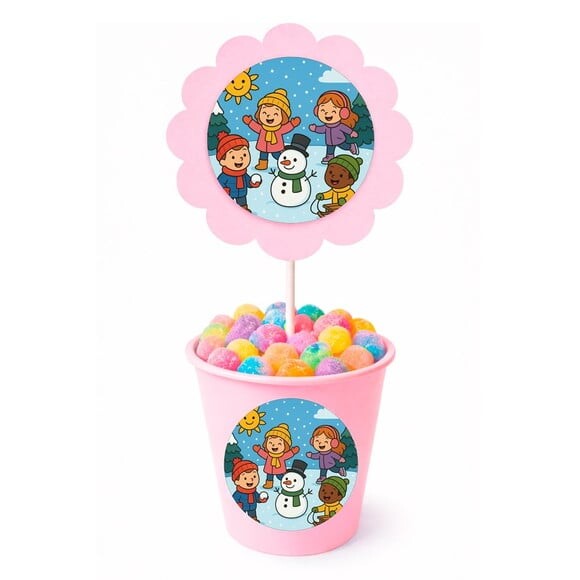 Centro de Mesa Flor Personalizado Inverno Divertido