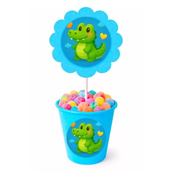 Centro de Mesa Flor Personalizado Jacaré Baby