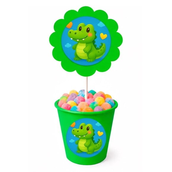 Centro de Mesa Flor Personalizado Jacaré Baby