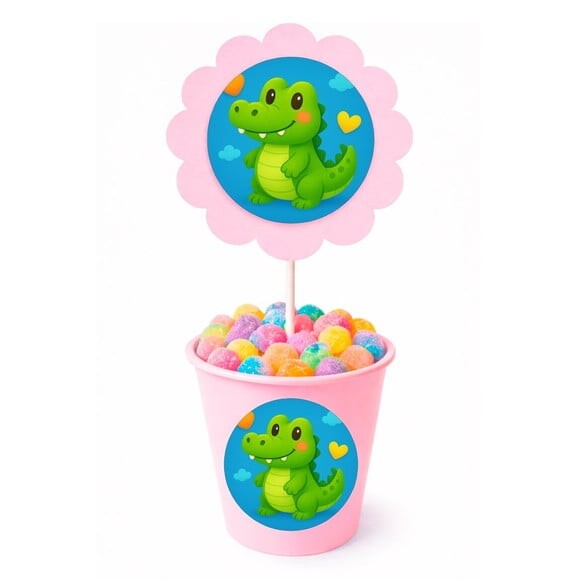 Centro de Mesa Flor Personalizado Jacaré Baby