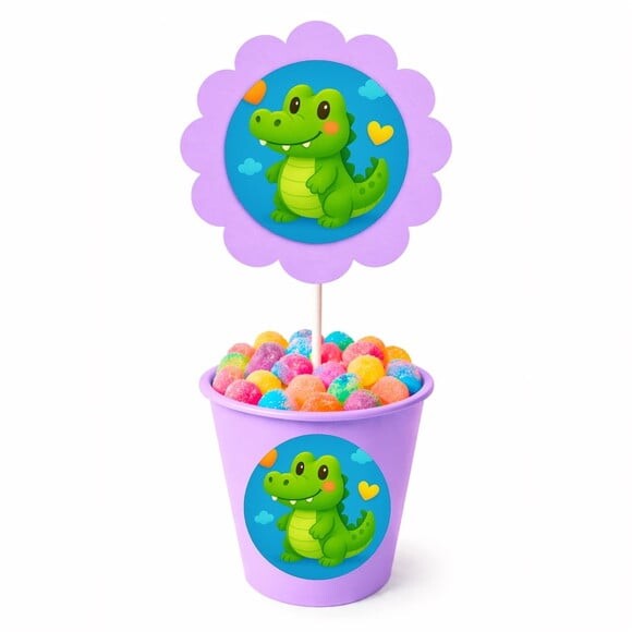 Centro de Mesa Flor Personalizado Jacaré Baby