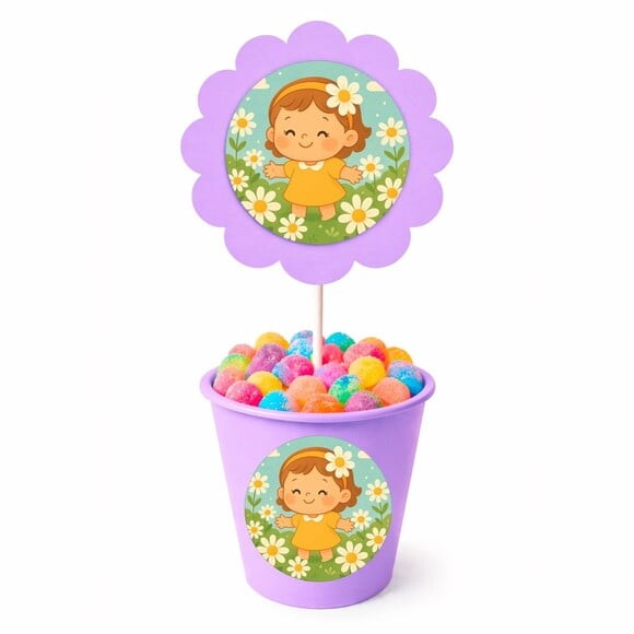 Centro de Mesa Flor Personalizado Jardim das Margaridas