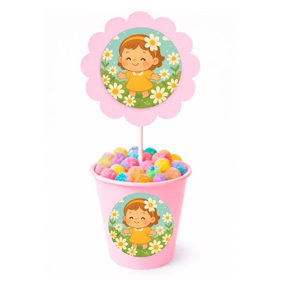 Centro de Mesa Flor Personalizado Jardim das Margaridas