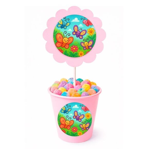 Centro de Mesa Flor Personalizado Jardim das Borboletas