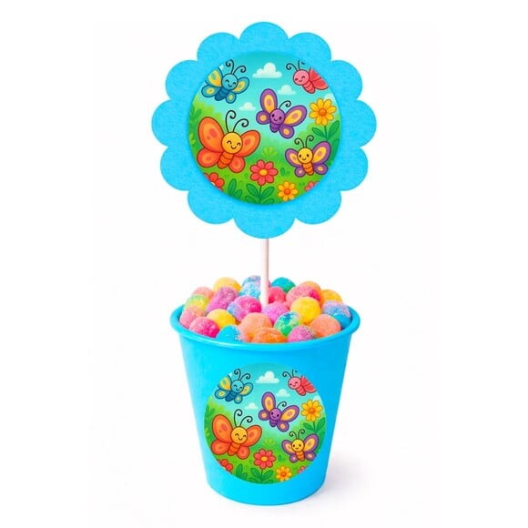 Centro de Mesa Flor Personalizado Jardim das Borboletas