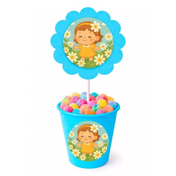 Centro de Mesa Flor Personalizado Jardim das Margaridas