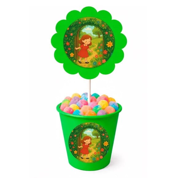 Centro de Mesa Flor Personalizado Jardim Secreto