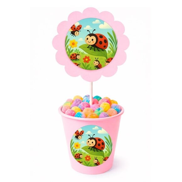 Centro de Mesa Flor Personalizado Joaninhas