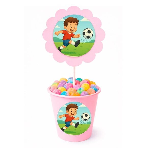 Centro de Mesa Flor Personalizado Jogador de Futebol