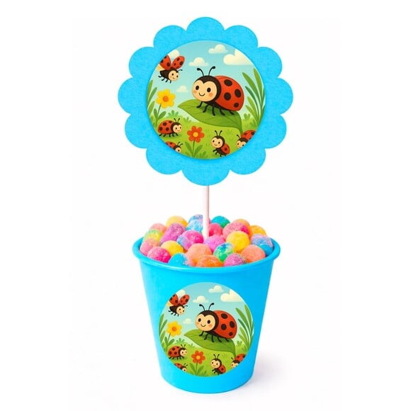 Centro de Mesa Flor Personalizado Joaninhas