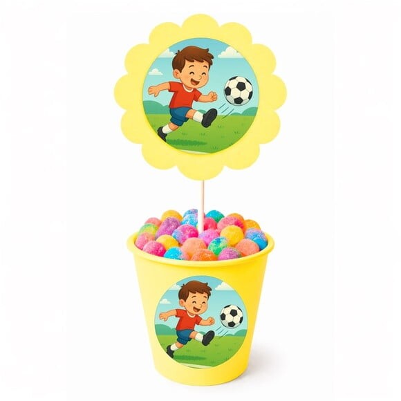 Centro de Mesa Flor Personalizado Jogador de Futebol