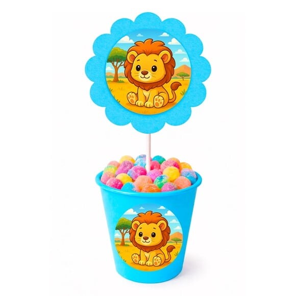 Centro de Mesa Flor Personalizado Leão Baby