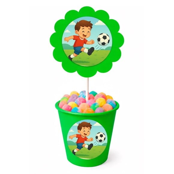 Centro de Mesa Flor Personalizado Jogador de Futebol