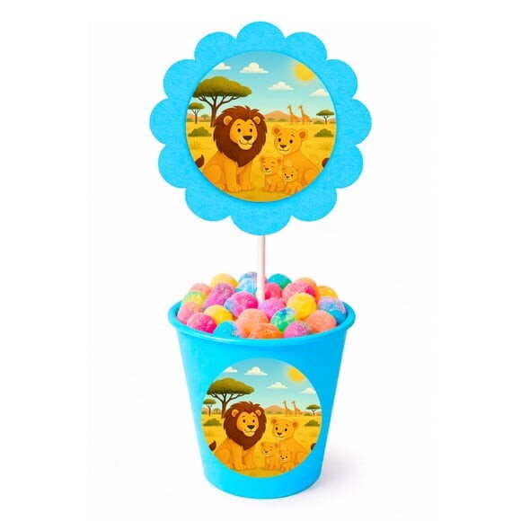 Centro de Mesa Flor Personalizado Leões