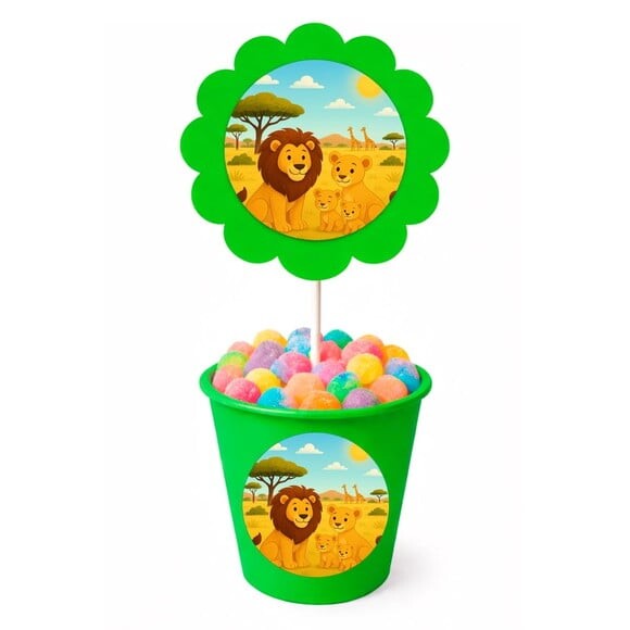 Centro de Mesa Flor Personalizado Leões