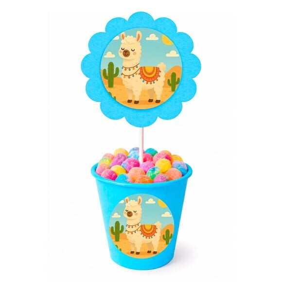 Centro de Mesa Flor Personalizado Lhama