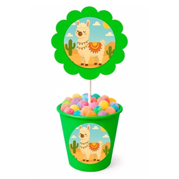 Centro de Mesa Flor Personalizado Lhama