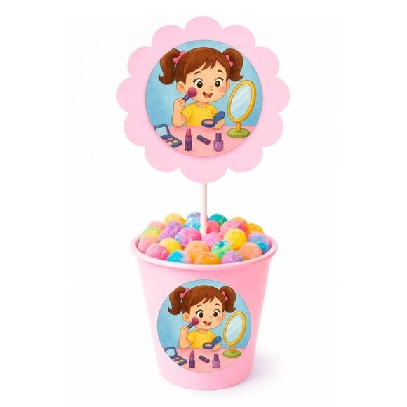 Centro de Mesa Flor Personalizado Maquiagem