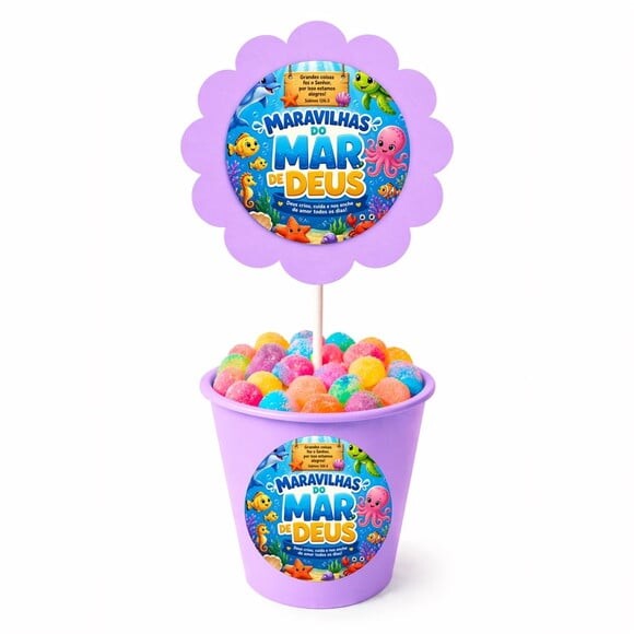 Centro de Mesa Flor Personalizado Maravilhas Mar de Deus