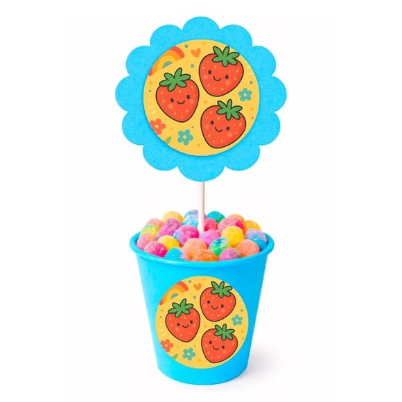 Centro de Mesa Flor Personalizado Moaranguinhos Fofos