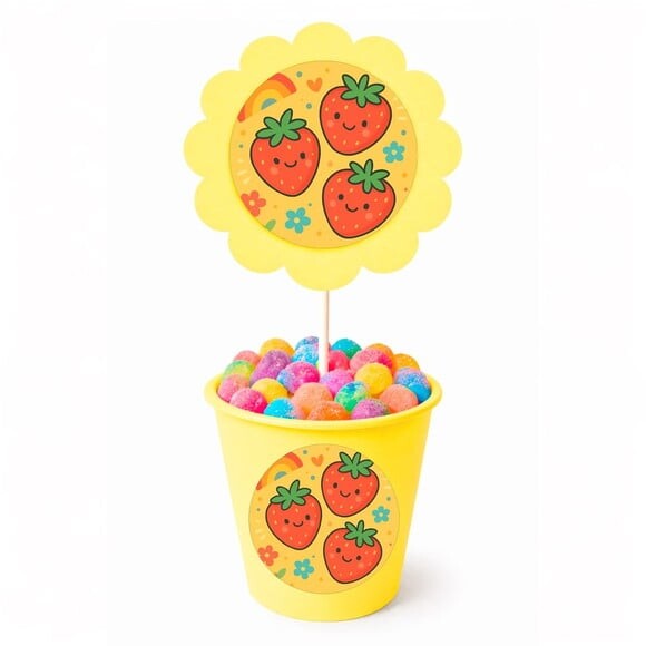 Centro de Mesa Flor Personalizado Moaranguinhos Fofos