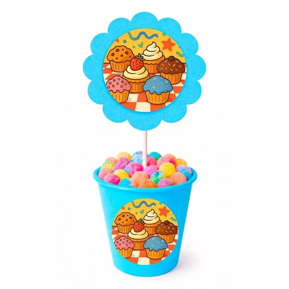 Centro de Mesa Flor Personalizado Muffins