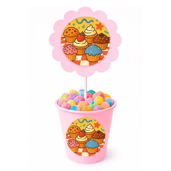 Centro de Mesa Flor Personalizado Muffins