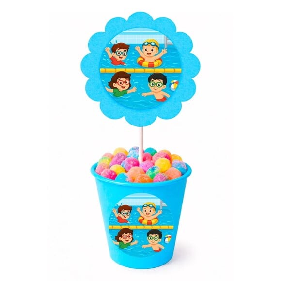 Centro de Mesa Flor Personalizado Natação