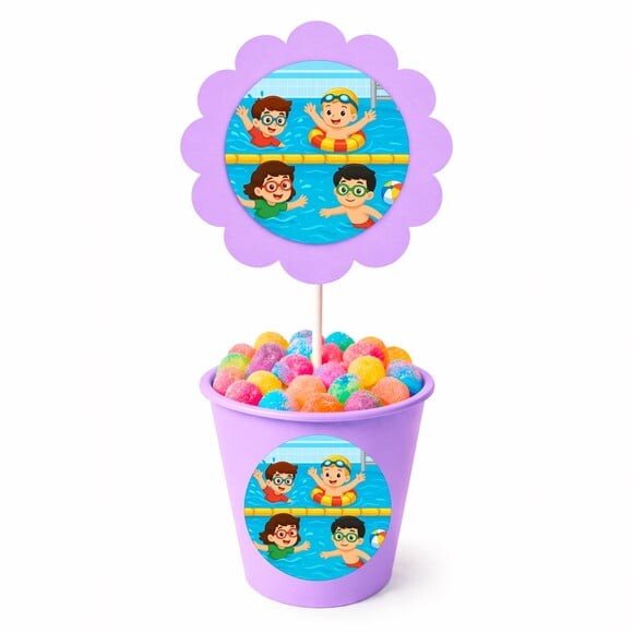 Centro de Mesa Flor Personalizado Natação