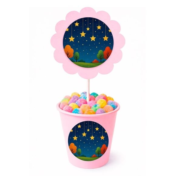Centro de Mesa Flor Personalizado Noite das Estrelas