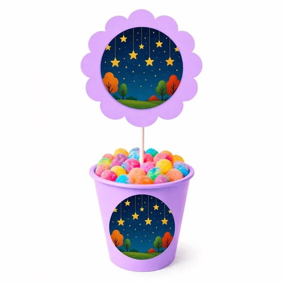 Centro de Mesa Flor Personalizado Noite das Estrelas