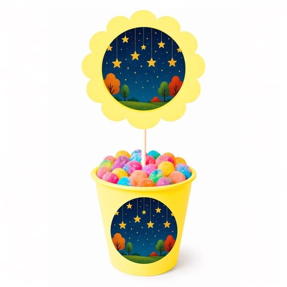 Centro de Mesa Flor Personalizado Noite das Estrelas