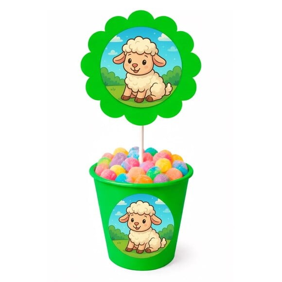 Centro de Mesa Flor Personalizado Ovelhinha
