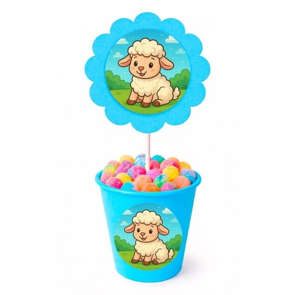 Centro de Mesa Flor Personalizado Ovelhinha
