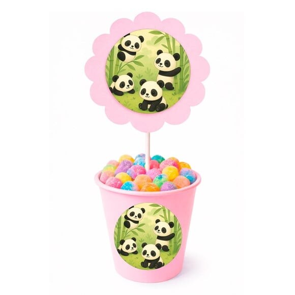 Centro de Mesa Flor Personalizado Pandinhas